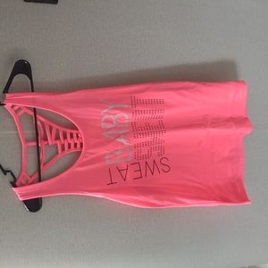 neon pink racer back tee